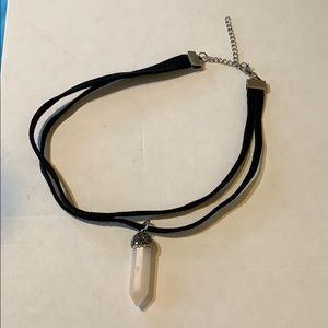 Black choker with hanging marble